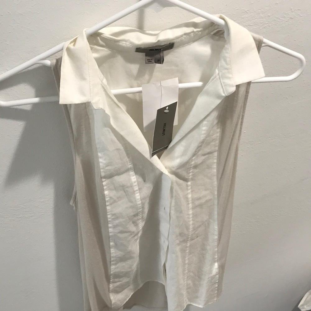 Helmut collared tank in cream P